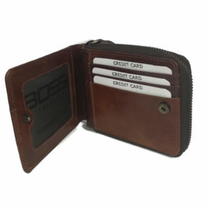 Antique Zipper Wallet Brown
