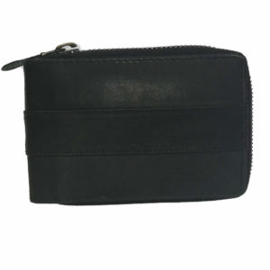 Antique Medium Zipper Wallet Black