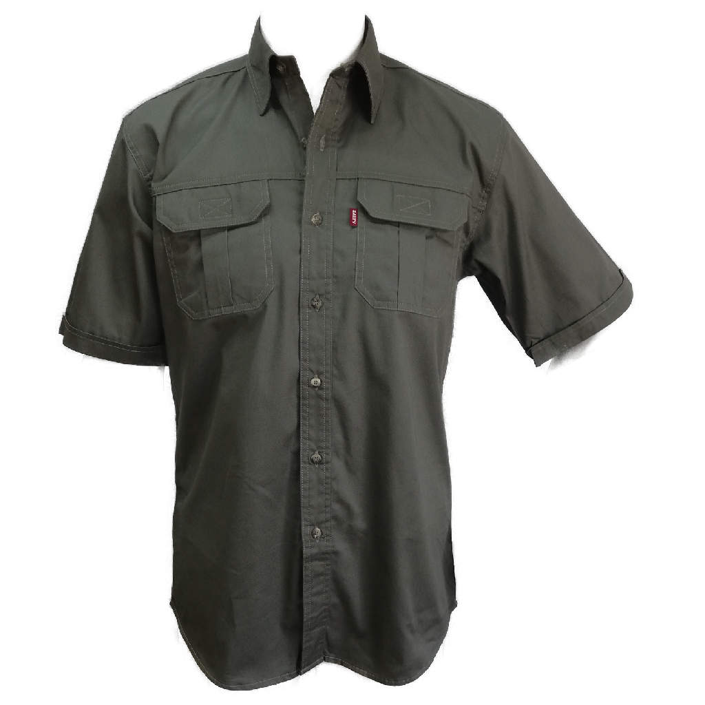 100% Cotton Shirt Olive - Kallie Khaki Online Store