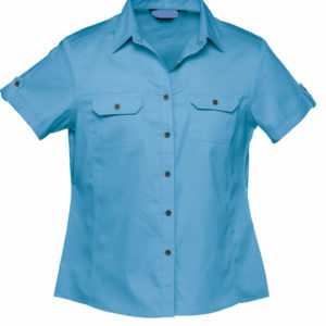 Ladies Plain Bush Shirt Dusk Blue